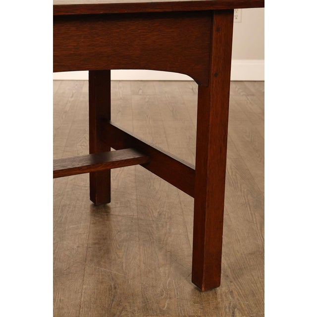 Antique L. & J.G. Stickley Mission Oak Library Table For Sale - Image 9 of 18