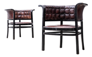 Antique Art Nouveau Armchairs by Marcel Kammerer for Gebrüder Thonet, 1910, Set of 2