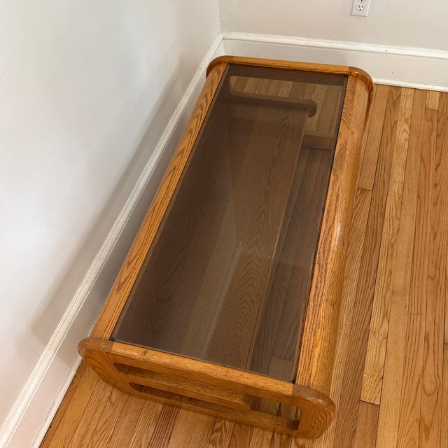 1970s Mid-Century Modern Lou Hodges Oak Coffee Table For Sale - Image 6 of 10