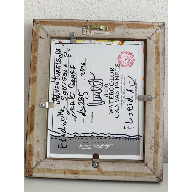 Paint Serg Graff "Find Mr. Squiggle" Abstract Acrylic Painting Framed Outsider Art Coa For Sale - Image 7 of 8
