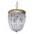 Vintage Brass Crystal Basket Chandelier With Ornate Floral Detailing Frame For Sale