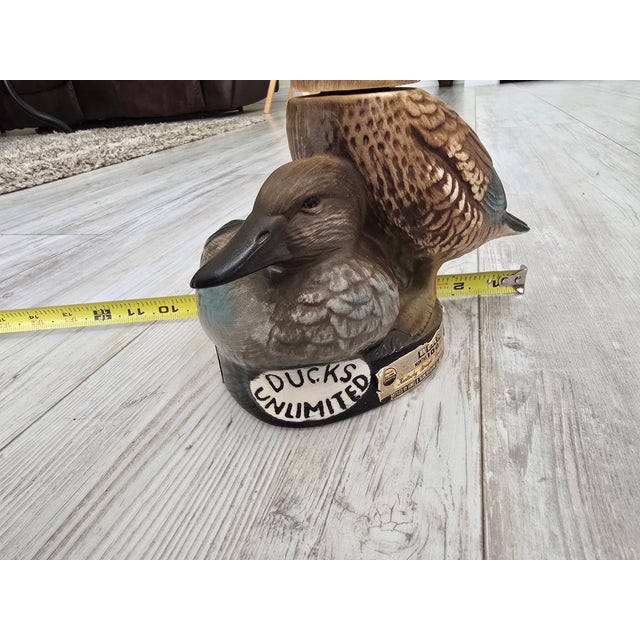 Ceramic Vintage 1980 Jim Beam Ducks Unlimited "Blue-Winged Teal" Ceramic Whiskey DecanterDescription For Sale - Image 7 of 12
