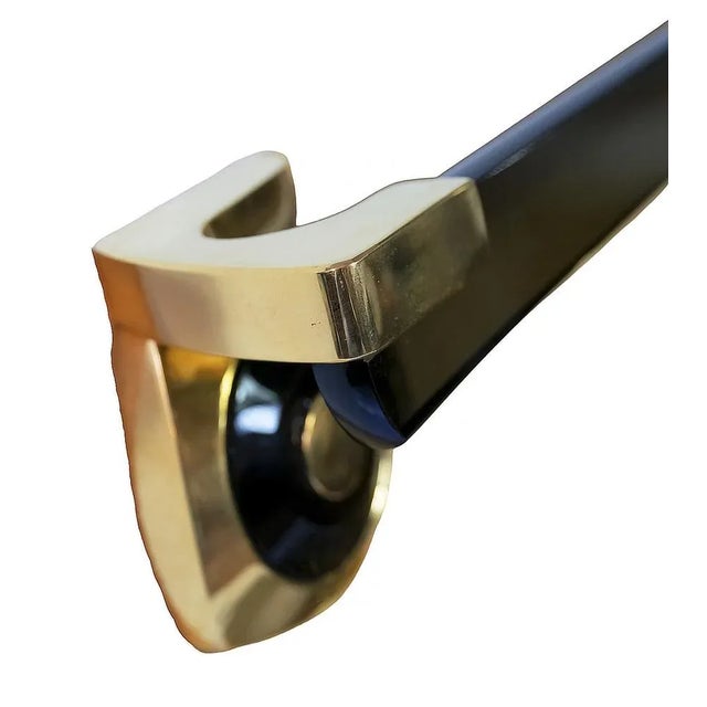 Metal Mid-Century Italian Acrylic Glass and Gilt Brass Bathroom Fixtures, 1970s, Set of 6 For Sale - Image 7 of 10