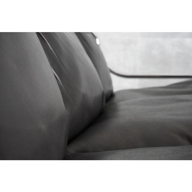 Metal Black Leather Stringa 3-Seater Sofa by Gae Aulenti for Poltronova, 1960s For Sale - Image 7 of 13