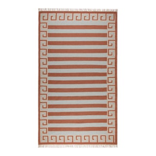 Part & Parcel Goods Wool Stripe Rug, 15' x 20', Sky Blue, Topaz and Eggshell For Sale