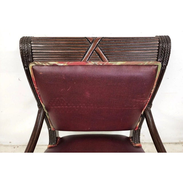 Brown Vintage French Mahogany Dining Armchairs - Set of 6 For Sale - Image 8 of 13