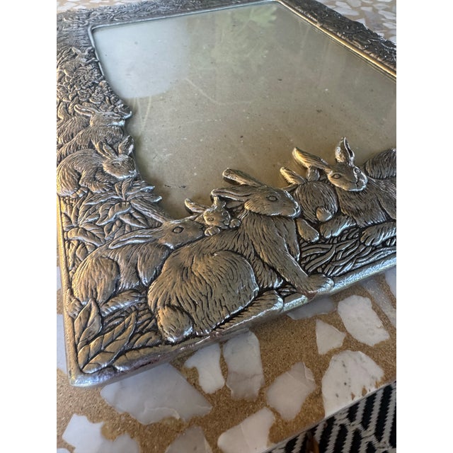 1980s Extra Large Arthur Court Ornate Silver Bunny Rabbit Picture Frame ...