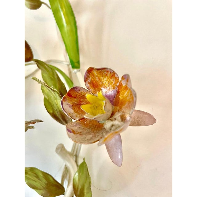 Floral Wall Lights in Metal, 1960s, Set of 2 For Sale - Image 6 of 8