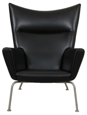 Black Classic Leather Wingchair by Hans J. Wegner for Carl Hansen & Søn, 1990s