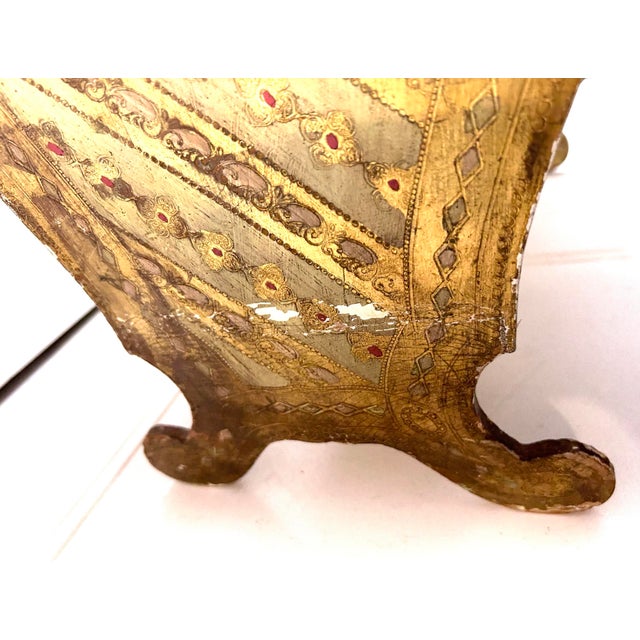 Vintage Italian Golden Florentine Magazine Rack For Sale - Image 9 of 12