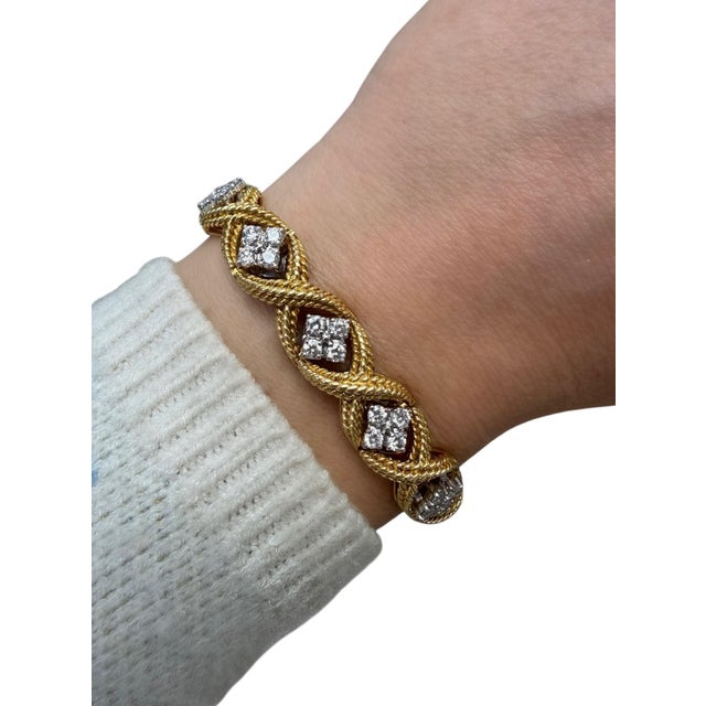 This classic designed bracelet by Jabel contains 47 top quality round brilliant cut diamonds weighing approximately 3.30...