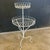 Shabby Chic Antique White Wrought Iron Two Tiered Decorative Garden Plant Stand For Sale - Image 3 of 6