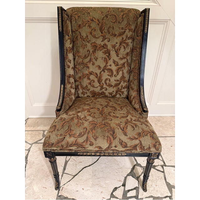 Exude timeless elegance with this striking vintage accent chair by renowned American heritage maker Henredon. Masterfully...