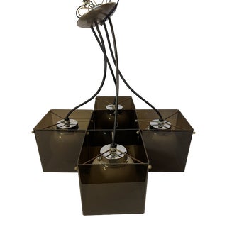 Vintage Smoked Lucite Moe Light Fixture For Sale
