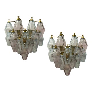 Murano Glass Polygon Sconces, 1980s, Set of 2 For Sale