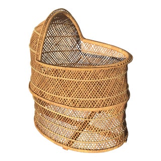 Bohemian Wicker Bassinet For Sale