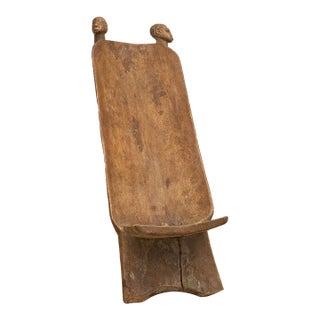 Ceremonial Carved Wood African Folding Chair For Sale
