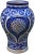 Antique handcrafted ceramic vase from Fez, Morocco with a hand-painted Moorish pattern in blue and white. No maker's mark....