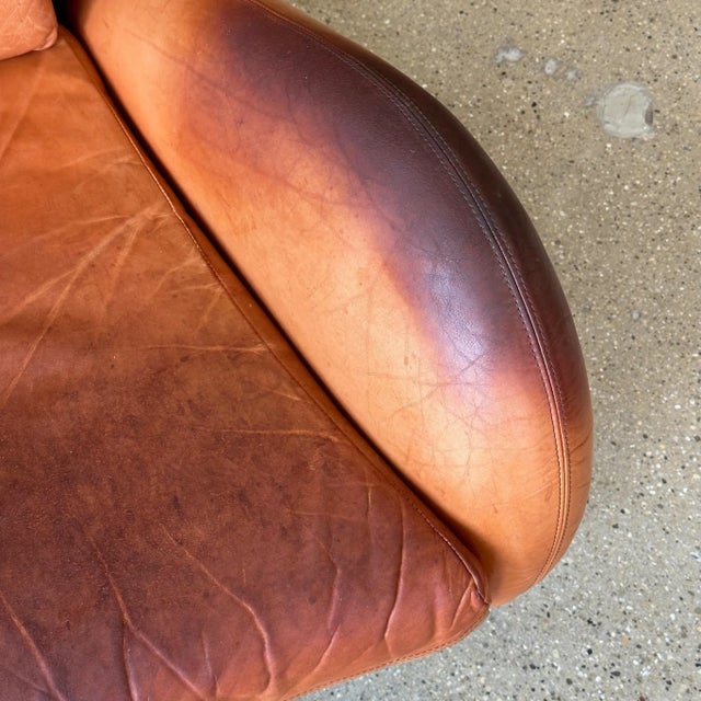 Fiftyish Wingback Leather Sofa by Vladimir Kagan for American Leather For Sale - Image 10 of 12