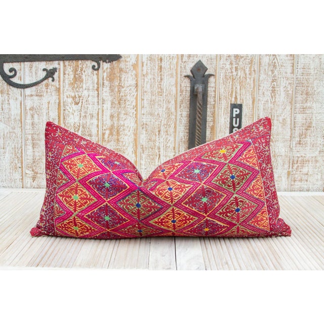 Antique Kamali Sindh Silk Pillow For Sale - Image 10 of 10