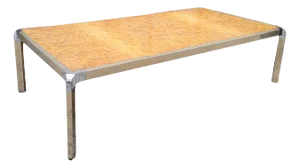 Coffee Table in Root Wood and Steel, 1970s