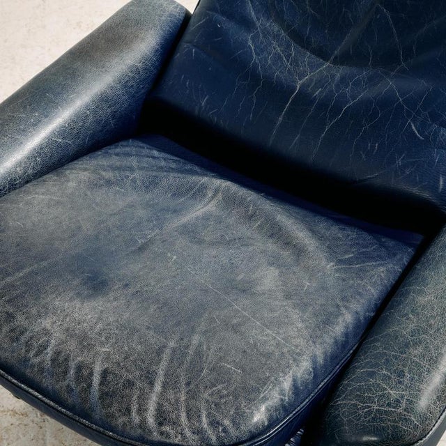 Set of DS 50 Leather Chair and Ottoman from de Sede, 1980s For Sale - Image 6 of 9