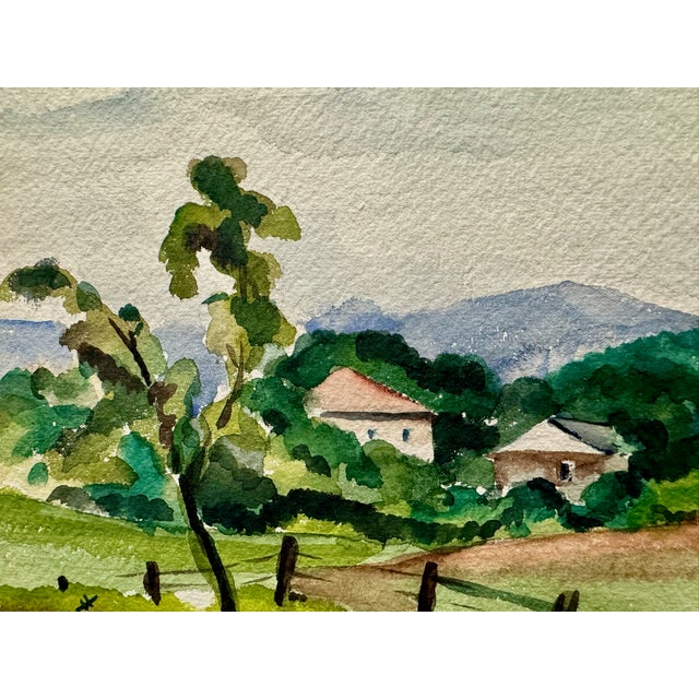Original watercolor on paper by Henry Emil Salloch, also known as Heinz Emil Salloch, the German-born American artist and...