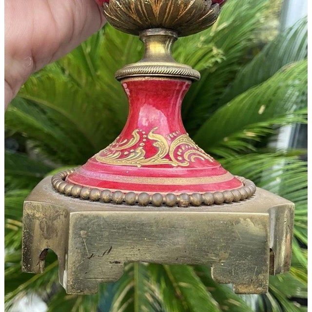 Ceramic French Sèvres Porcelain and Gilt Bronze Vases, 1880, Set of 2 For Sale - Image 7 of 18
