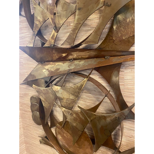 Large Brutalist wall sculpture can de horizontal as well as vertical. sculpture made of mixed metals and techniques...