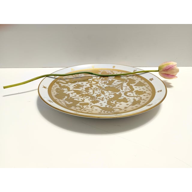 Made in Italy by Morbelli, 1970s. It is made in white porcelain, which is decorated with 24k gold inlaid lamina. This is a...