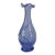 Late 20th Century Turkish Pasabahce Blue Spiral Pattern Ruffle Top Vase For Sale