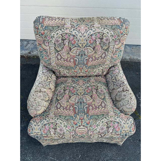 George Smith Style Standard Arm Tapestry Chair For Sale In New York - Image 6 of 9