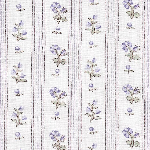 Contemporary Sample - Schumacher Cabanon Stripe Fabric in Violet For Sale - Image 3 of 5