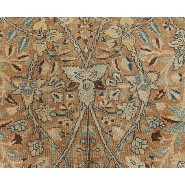 1900 - 1909 Authentic Persian Meshad Handmade Wool Rug For Sale - Image 5 of 8