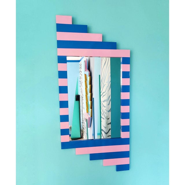 Contemporary Stripy Mirror by Jakob Mizrahi For Sale - Image 3 of 6