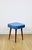 Wood Vintage Square Blue Stool from PRL, 1970s For Sale - Image 7 of 7