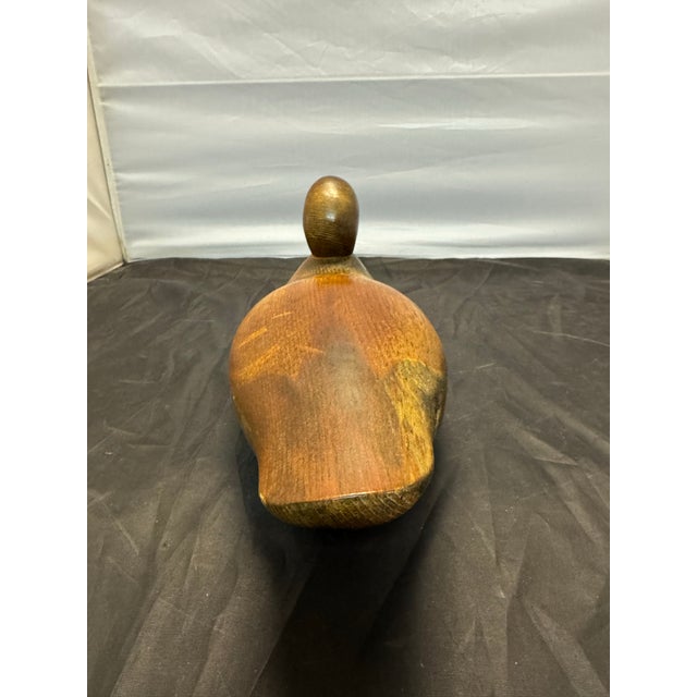 Frank L. Beall 1986 Signed Wooden Mason Detroit Salesman Sample 15” Duck Decoy For Sale - Image 4 of 11