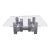 1960s Cityscape Aluminum Base Glass Rectangle Top Rounded Corners Coffee Table For Sale