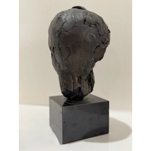 Signed Larry Mohr Bronze Bust on Marble Plinth For Sale - Image 4 of 7