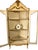 Vintage Provincial Neoclassical Gilt Painted Wavy Corner Lighted Vitrine Cabinet For Sale - Image 4 of 9