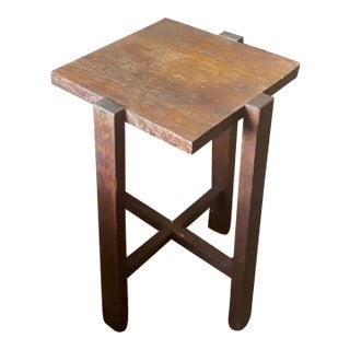 Antique Arts and Crafts 4 Legs Side Table, Plant Stand For Sale