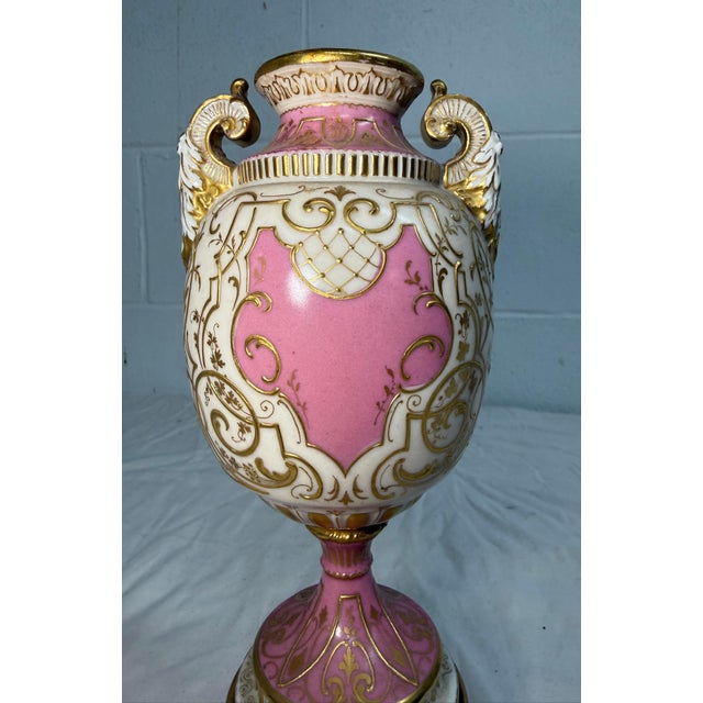 Rare Antique 19th Century Royal Vienna German Hand Painted Porcelain Urn Vase For Sale - Image 17 of 18