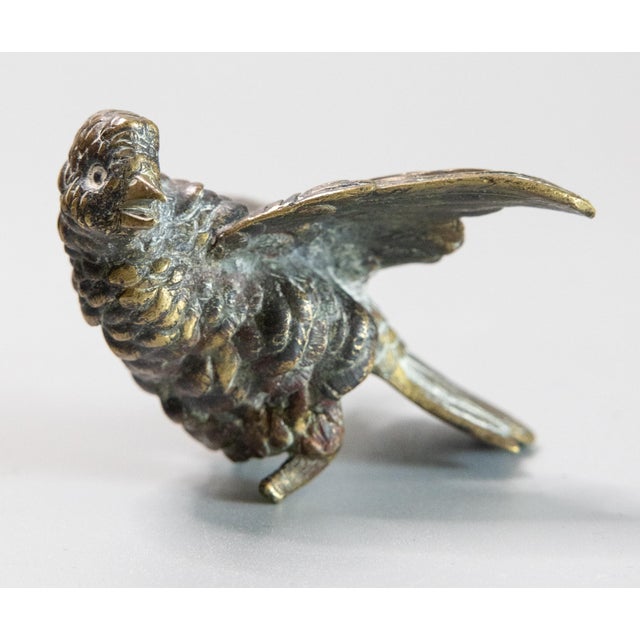 19th Century Antique French Bronze Sparrow Bird Paperweight Sculpture For Sale In Houston - Image 6 of 7