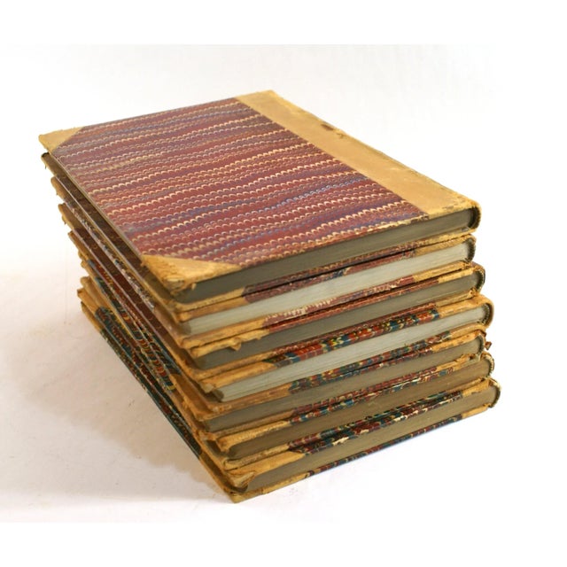 Late 19th Century Antique Leather Marbled Book Paper Legal Record Books York County Pa - Set of 7 For Sale - Image 5 of 12
