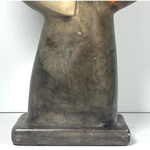 Roger Capron Mid 20th Century Cubist Stone Sculpture Bust: Abstract Face, Primary Colors For Sale - Image 4 of 10