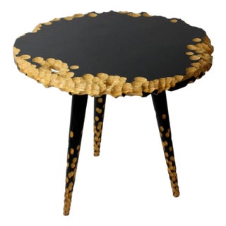 Moon Side Table - Sculptural Reclaimed Wood Side Table by Gabor Gobi For Sale