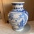 Chinoiserie Vintage Blue and White Asian Chinoiserie Vase For Sale - Image 3 of 9
