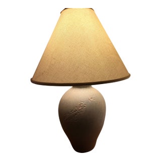 Monumental 1980s Postmodern Beehive Plaster Table Lamp | Original Cone Shade For Sale