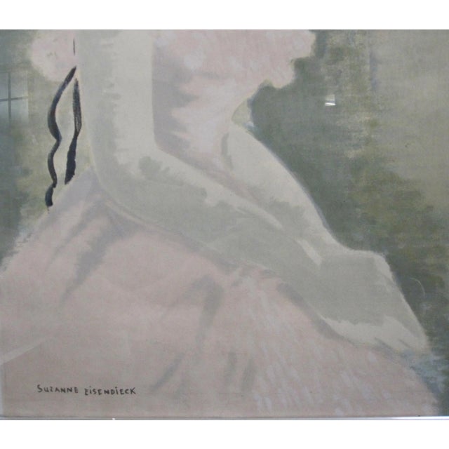 Blush 1970s Suzanne Eisendieck Print, Vintage Lady Art, Parisian Wall Decor, Framed Art Print For Sale - Image 8 of 8