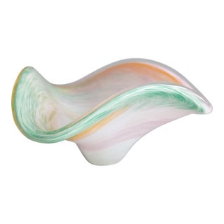 Vintage Italian Murano Swirl Art Glass Bowl For Sale